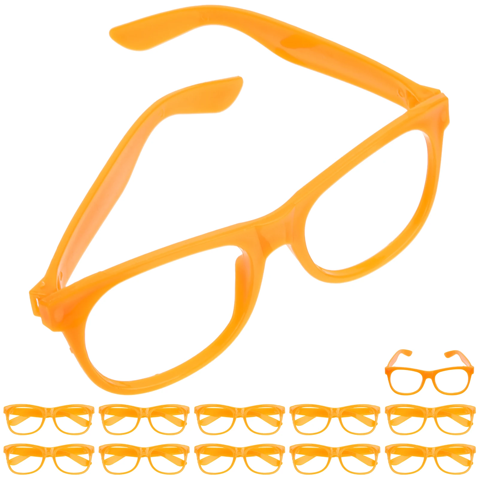 12 pièces cadre de lunettes pour enfants Orange sans lentille léger faveur de fête accessoires Photo montures de lunettes décoratives pour enfants usage quotidien