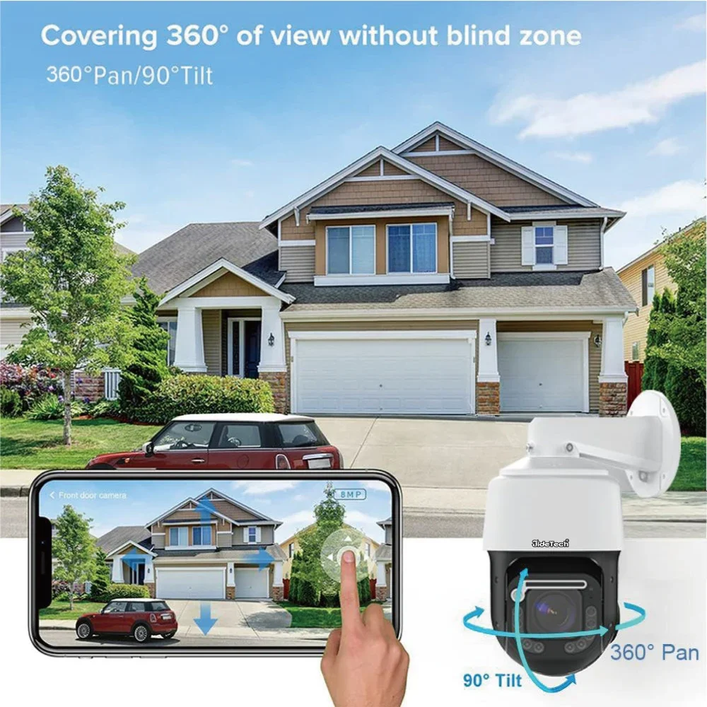 

JideTech 8MP 30X Zoom High Speed PTZ Security Camera POE 4K Support OSD Menu Display Camera Outdoor Temperature Display Feature