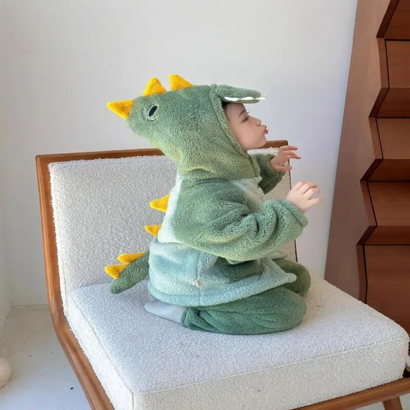 

Пижамный комплект с героями мультфильмов для мальчиков и девочек, осенне-зимняя одежда для дома, домашняя одежда из кораллового флиса, удобная одежда для сна, детская одежда для детей 4-8 лет