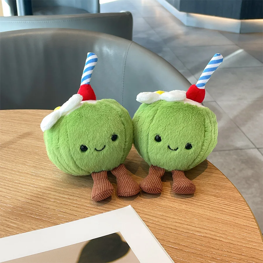 Amusant noix de coco vert poupée en peluche poupée fille cadeau sac pendentif peluche plantes Juguetes De Peluche Пуovahстые Игрушки