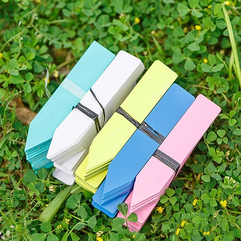 100pcs Garden Plant Labels PVC Plant Tags Nursery Markers Flower Pots Seedling Labels Tray Mark Tools Pot Waterproof Mix Colors