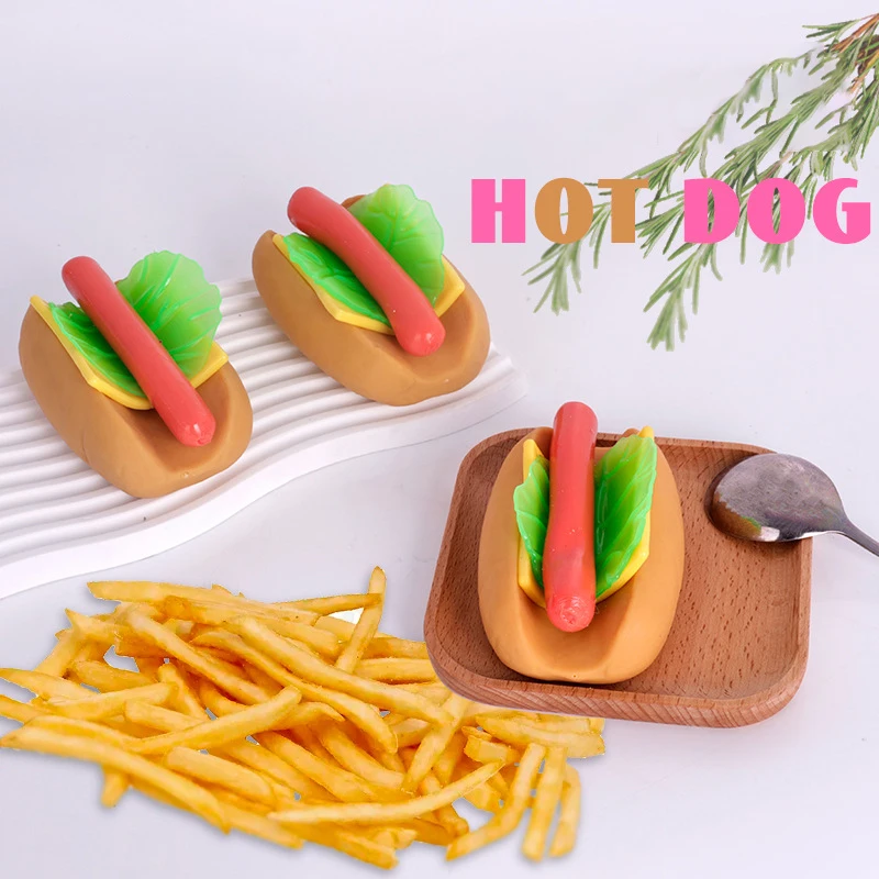 

New Simulation Hot Dog Stress Relief Toys Funny Pinch Assembly Food Play Creative DIY Set Of Play House Children's Birthday Gift