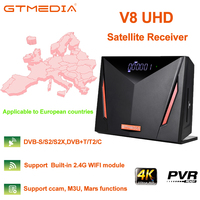 GTMEDIA V8 UHD Mars Satellite Receiver, DVB-S/S2/S2X,DVB+T/T2/ISDB-T/Cable 4K HD Built-in 2.4G WIFI Support DLNA, SAT To IP，mars