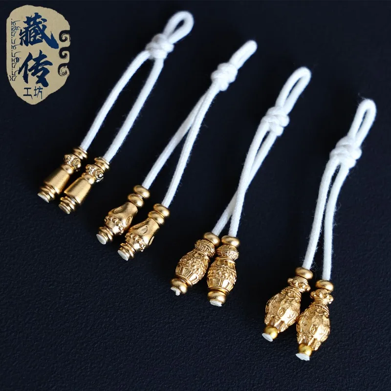 チベット風18kゴールドカラーの「ディジ」ビーズセット、尾飾り付き「ウェンワン」ブレスレット、108個の数珠、手持ちのロザリオ、diyアクセサリー、男性へのギフト。