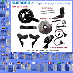 Shimano 105 Di2 R7170 R7100 2x12Speed Crank 170mm/172.5mm R7150 Rear Derailleur R7100 11-36T/11-34T Cassette Road Bike Groupset