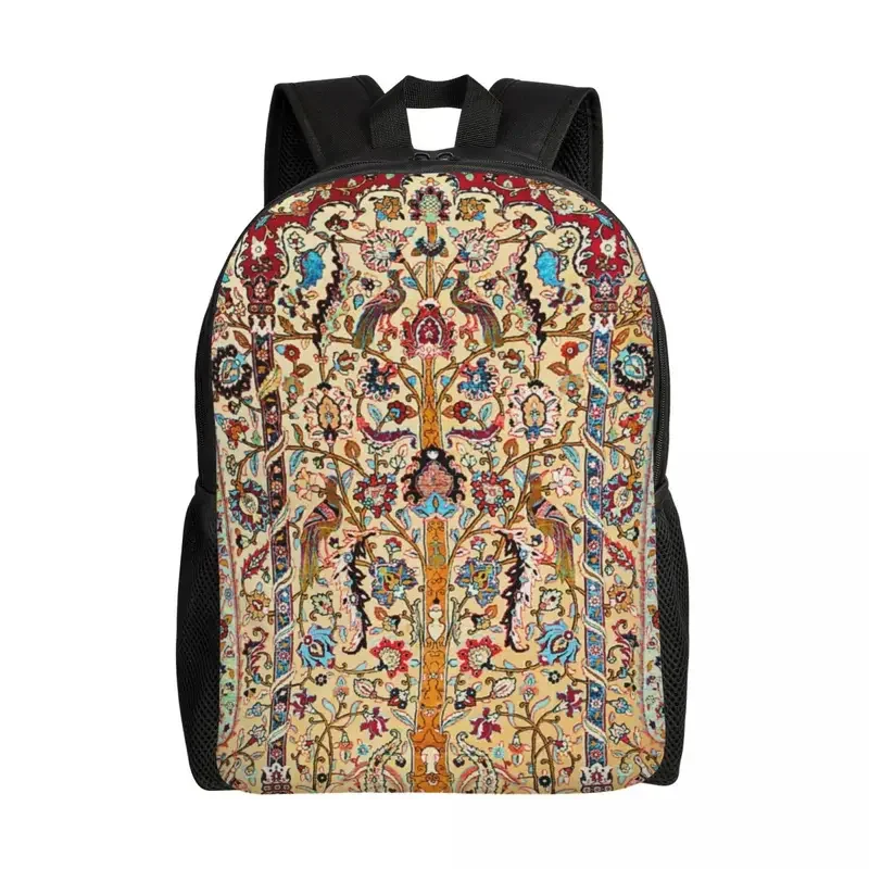 Personalized Antique Silk Persian Carpet Backpacks Men Women Basic Bookbag for School College Bohemian Turkish Ethnic Kilim Bags