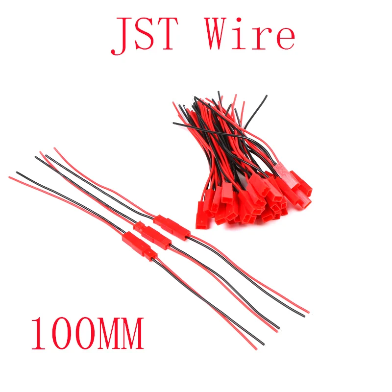 10Pair JST 1S/2S Female Male Connector 100MM Length Balance Wire Extension Charged Cable Lead Cord for RC Lipo Battery Charger