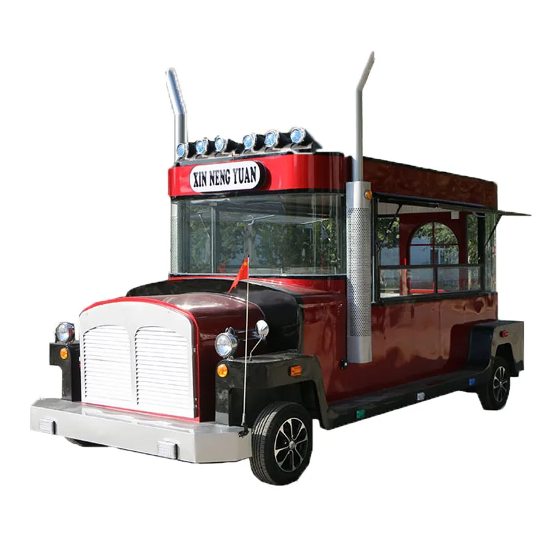 

Night market Internet celebrity dining cart trolley electric four-wheel dining cart floor trolley mobile stall snack cart