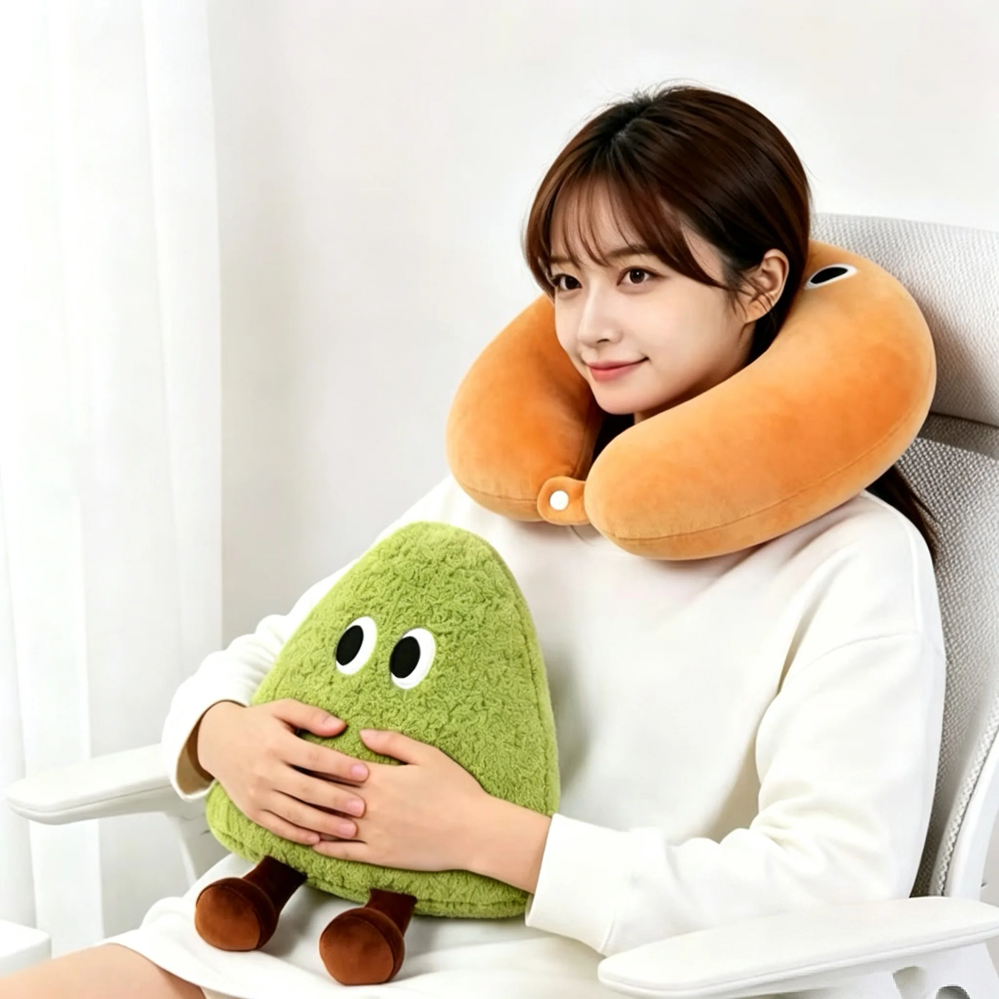 Soft Stuffed Eco-Friendly Portable Creative cute durable 2-in-1 convertible neck pillow