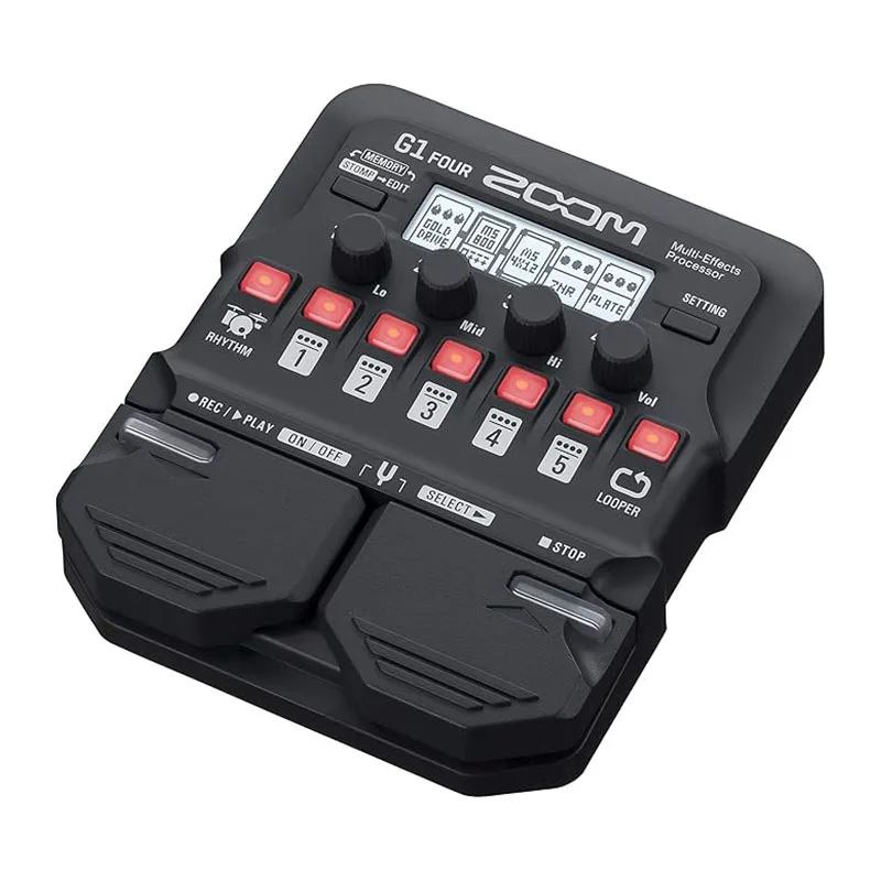 ZOOM G1 FOUR Guitar Multi-Effects Processor with 60+ Effects, Amp Modeling, Looper, Rhythm Section, Tuner, Battery Powered