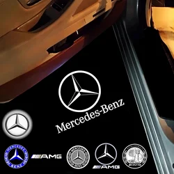 2X LED Car Door Lights Logo Laser Decor Project Ghost Lamp For Mercedes Benz W176 W205 W166 W246 W212 A B C M ML GLA GLS E Class