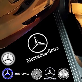 LED 자동차 문짝 라이트 로고 스타일링, 메르세데스 벤츠 E GLC GLA GLB GLE C A 클래스 W177 W205 W212 W213 X253 X156 W166 X247 X166