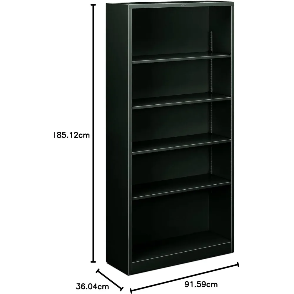 خزانة كتب معدنية - خزانة كتب مع رفين، 34-1/2 عرض × 12-5/8 عمق × 29 ساعة، رمادي فاتح (HS30ABC)