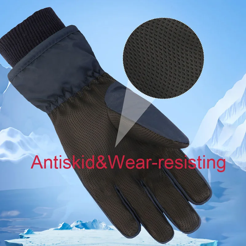 Gants de ski imperméables pour adultes et enfants, mitaines optiques pour enfants, gants d\'extérieur pour garçons et filles, doublure Smile, neige,