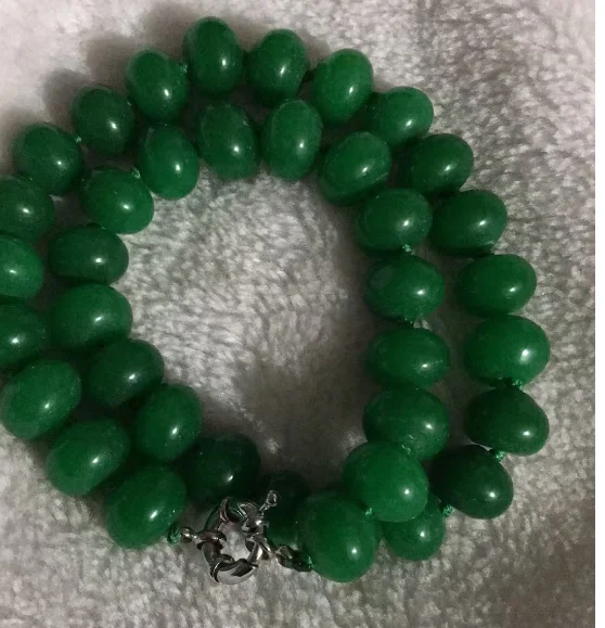 

10-18mm Natural Emerald Faceted Gems Roundel Beads Necklace 18." WW