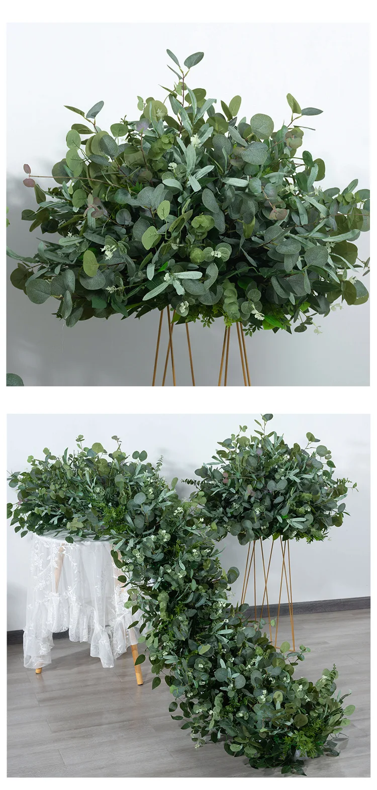 Künstliche Grüne Blumenkugel, Blattreihen, Hochzeitsbühnen-Hintergrund-Dekoration, Kunstpflanzen-Kugel, Bankett-Fenster-Event-Dekoration – Detail 9