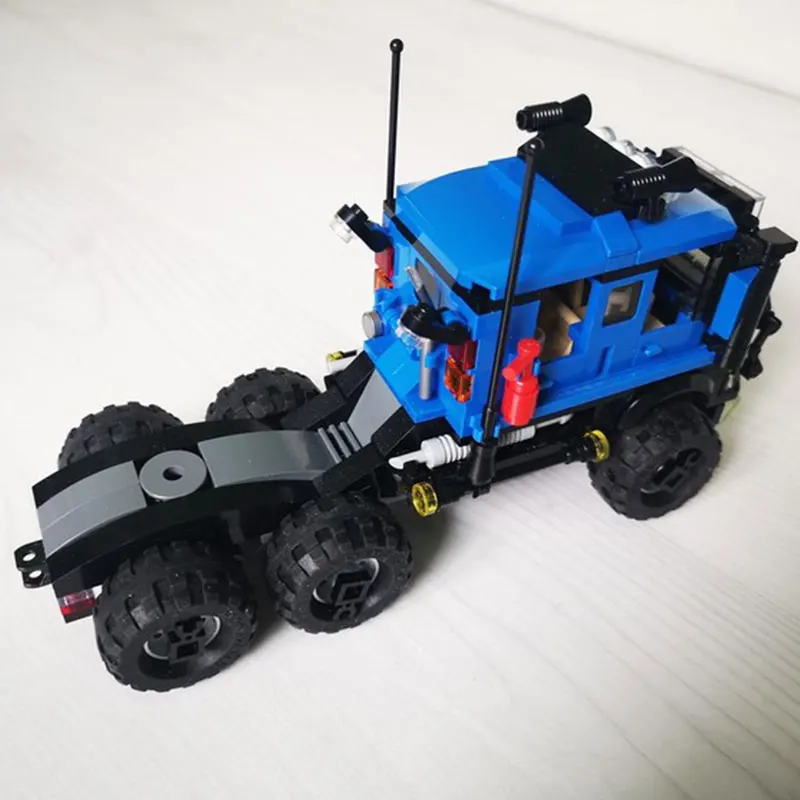349 pièces MOC- 216882   Camion de piste d'aventure tout-terrain (double cab), ensembles de blocs de construction, modèle de véhicule de ville, jouets DIY pour enfants garçons