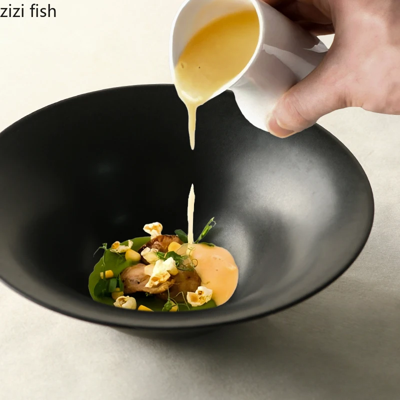 

Japan Style Ceramic Bowl Vintage Thick Soup Bowl Salad Bowl Pasta Bowls Serving Bowls Restaurant Molecular Cuisine Tableware