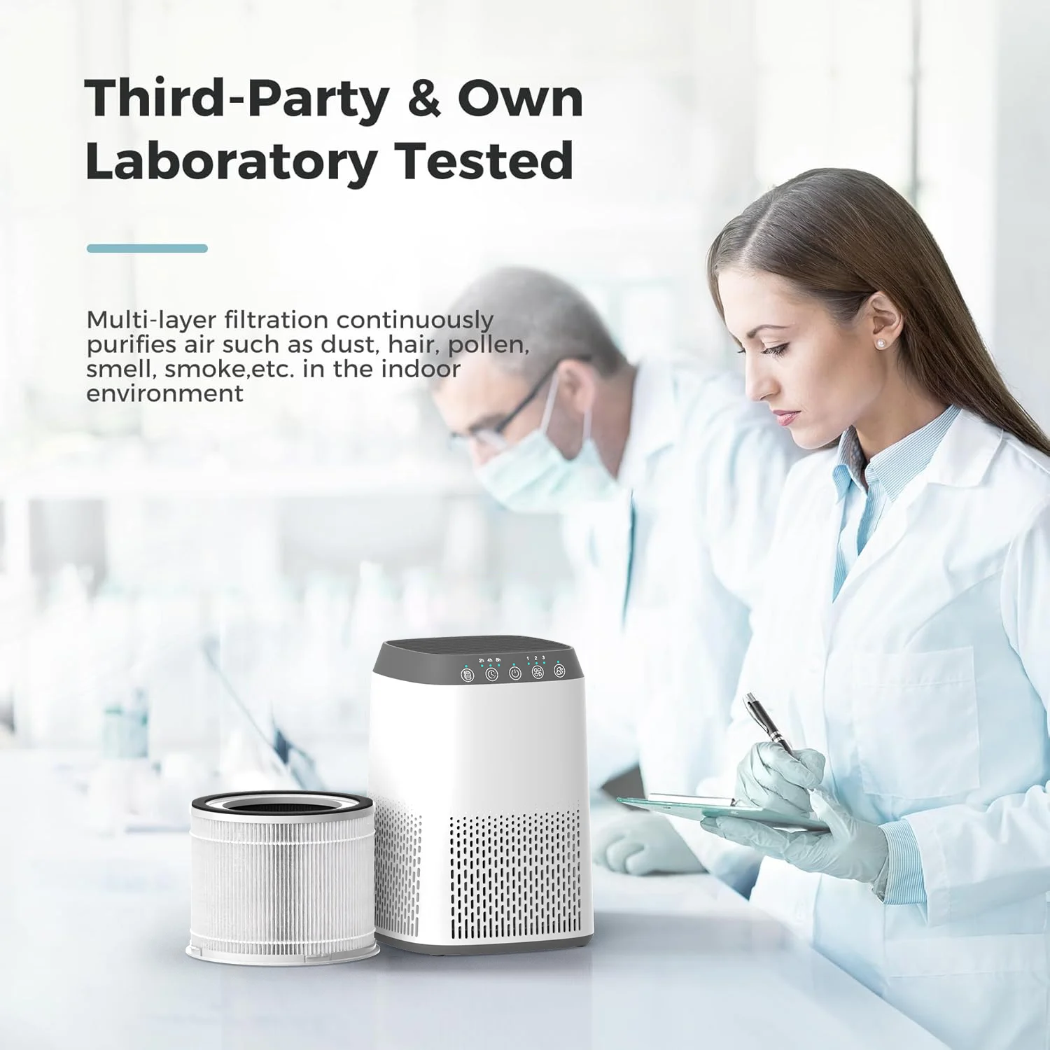 Smart Household Air Purifier with HEPA FilterAir Purifiers Electric for Home Use