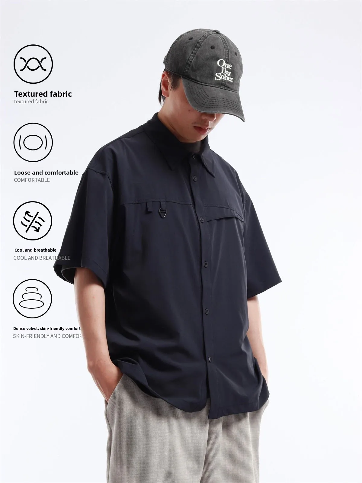 BSAPA 2026 Quick Dry Breathable Lightweight Unisex Short Sleeve Cool Feeling Stand Collar Shirt Outdoor Casual Style Top