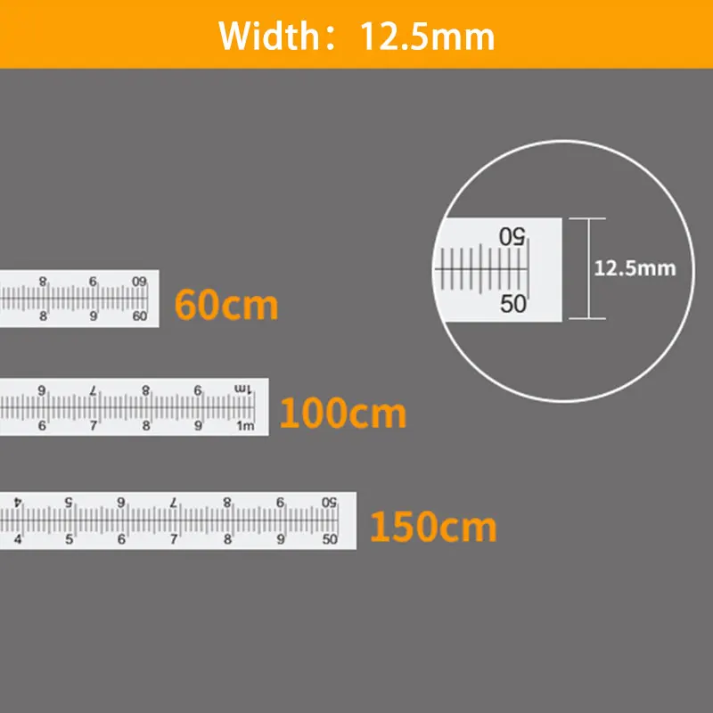 Pasteable Graduated Scale Woodworking Stainless Steel Measure Self Adhesive Metric Scale Ruler 0.6M 1m 1.5m 2.5m DIY Tools