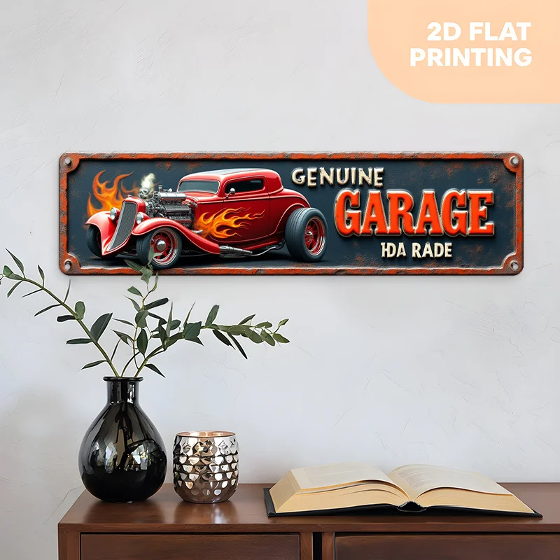 HD Tin Sign, Genuine Garage Vintage Hot Rod Retro Metal Wall Art, Rustic Man Cave Decor Sign
