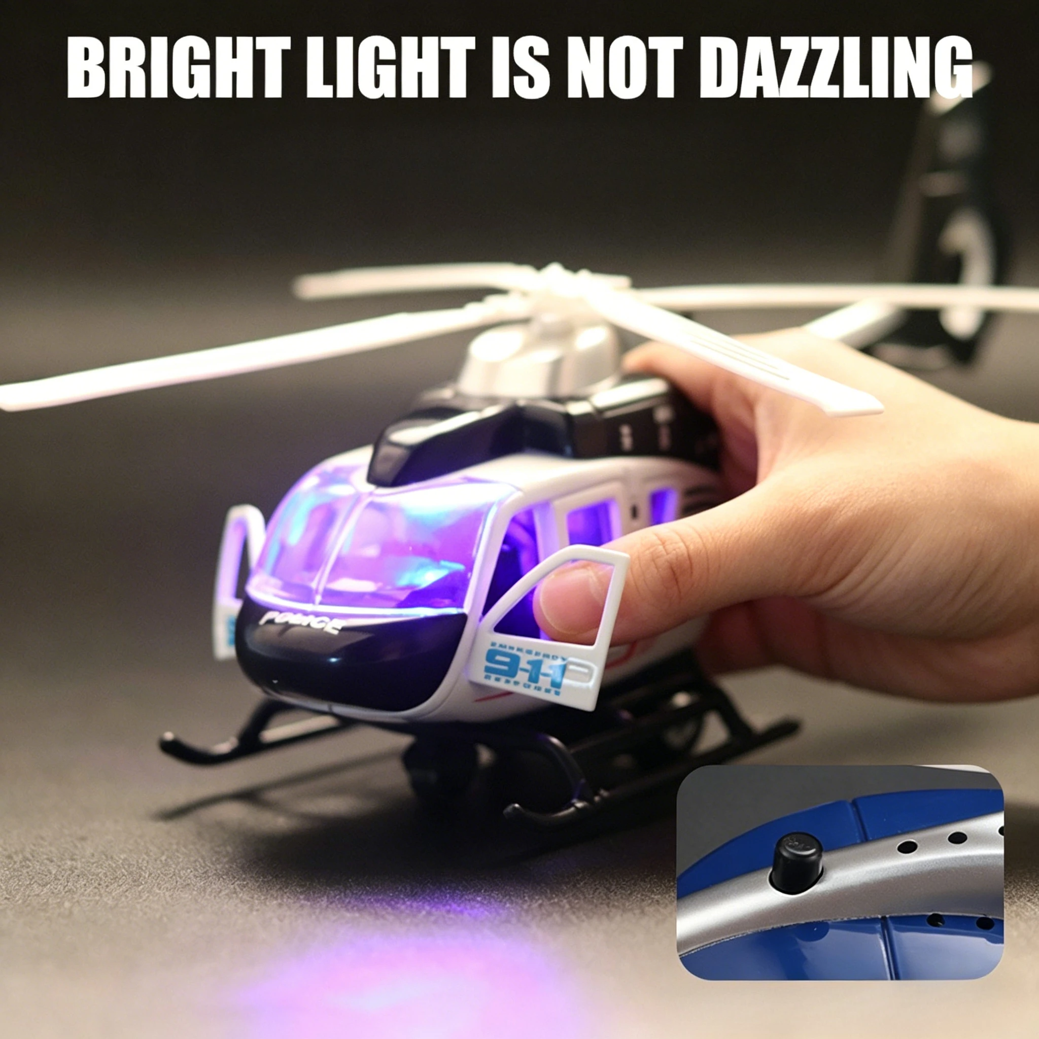 

Public Security Command Helicopter Model Car Toys Musical Pull-back Propeller Rotation Aircraft Airplane Models Child Gifts