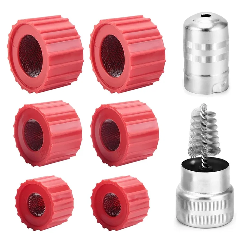 

Набор из 6 очистителей для медных труб и 1 щетки для чистки клемм аккумулятора, удобные сантехнические инструменты для очистки медных труб-AT30