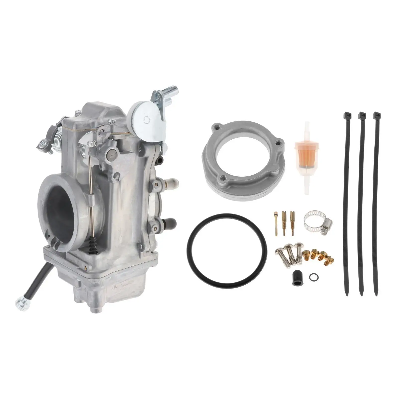 

New 42mm Carburetor Assy for Mikuni HSR42 Evo Twin Cam Carb, Silver Tested