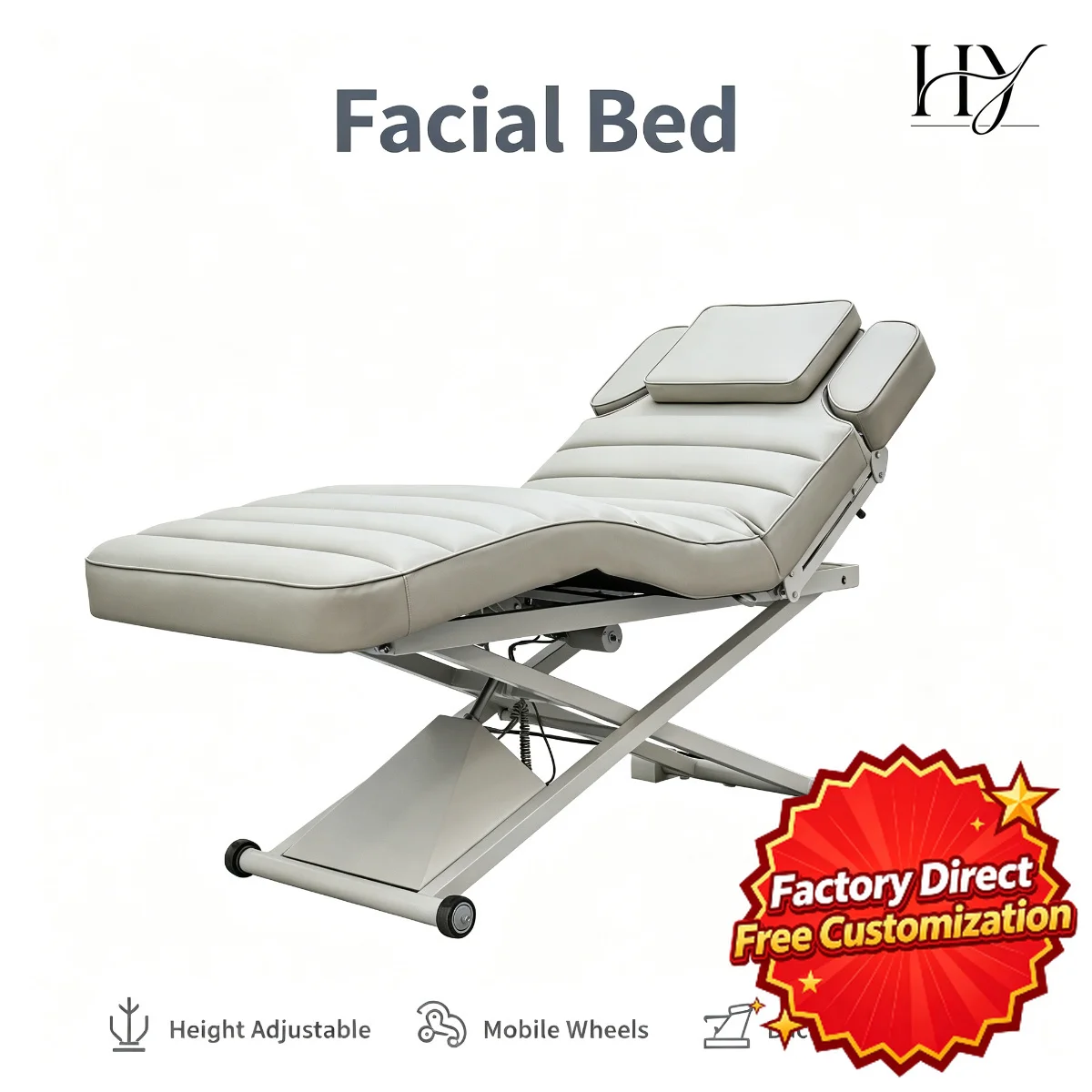 Coofull Beauty Modern Synthetic Leather Electric Massage Bed Lifting Function for Hotel Use Facial Eyelash Treatment Salon