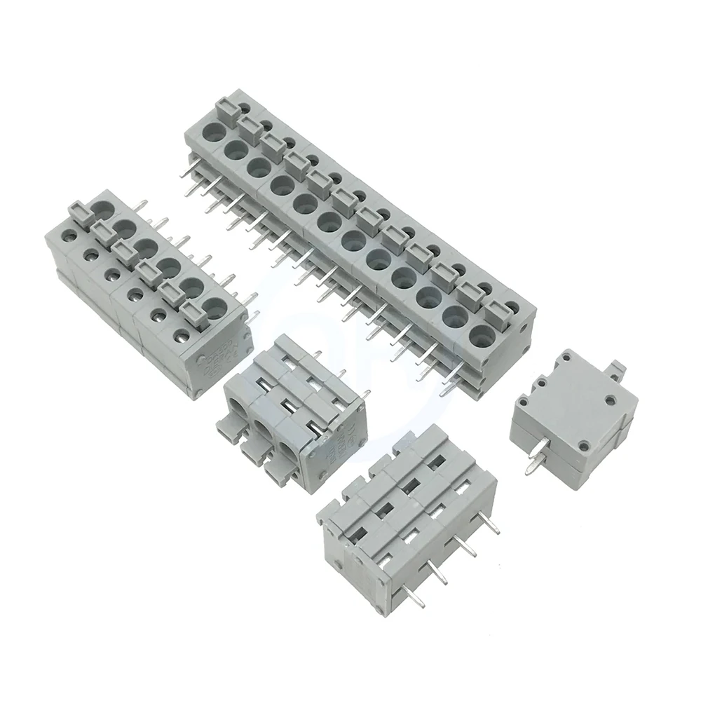 (10 Pcs) KF211V KF211R 5.0mm Spring Loaded PCB Terminal Block Phoenix Terminal Block DG 211V 211R 5.0 Right Angle Straight 2~12P