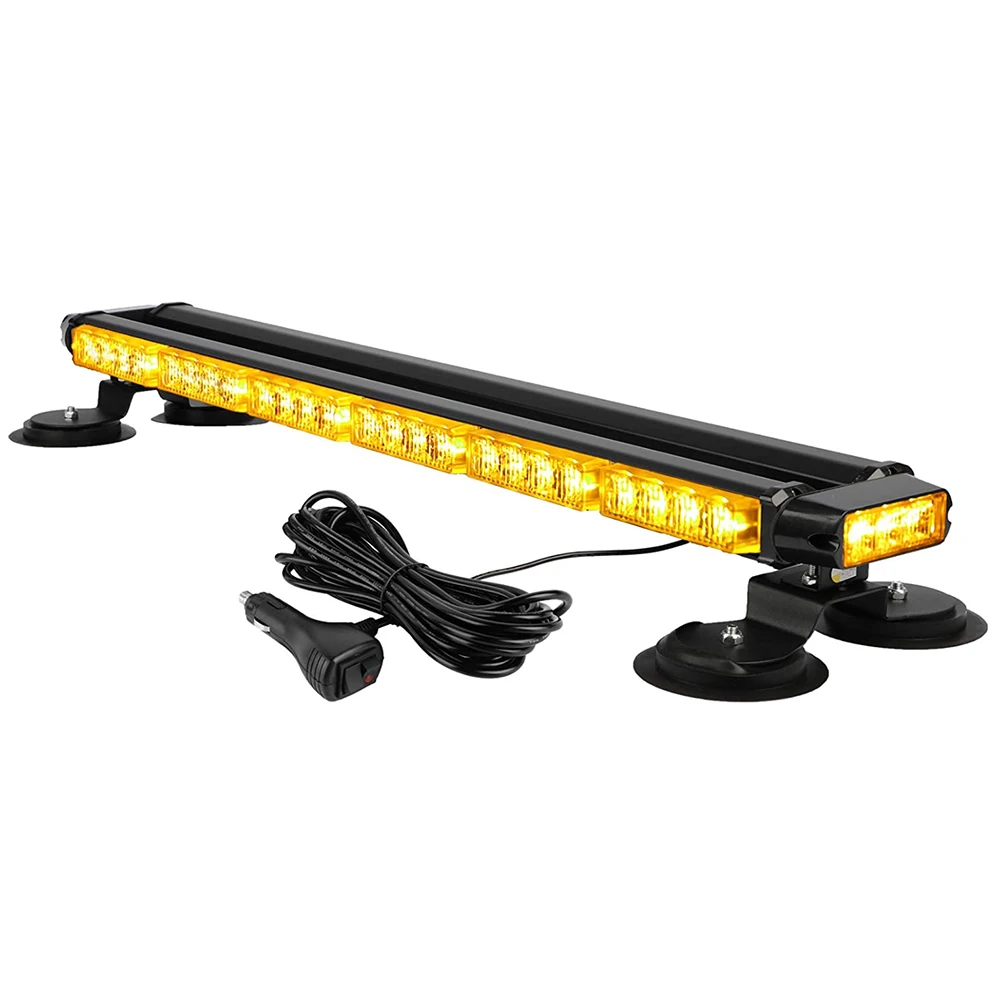 75cm 54 LED Yellow/White Strobe Flashing Light Bar High Intensity Emergency Warning Light 26 Blinking Modes Universal