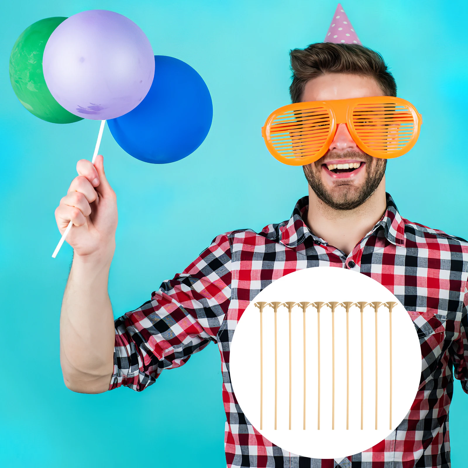 

PVC Balloon Sticks Holder Kit Balloon Stand Portable Cup Assistant for Party Decoration