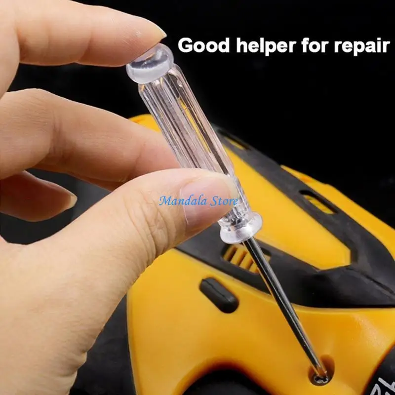 

U2JC Transparent Crystal Screwdriver 3.0mm Slotted Screwdriver with Plastic Handle & Carbon Steel Blade Manual Tool