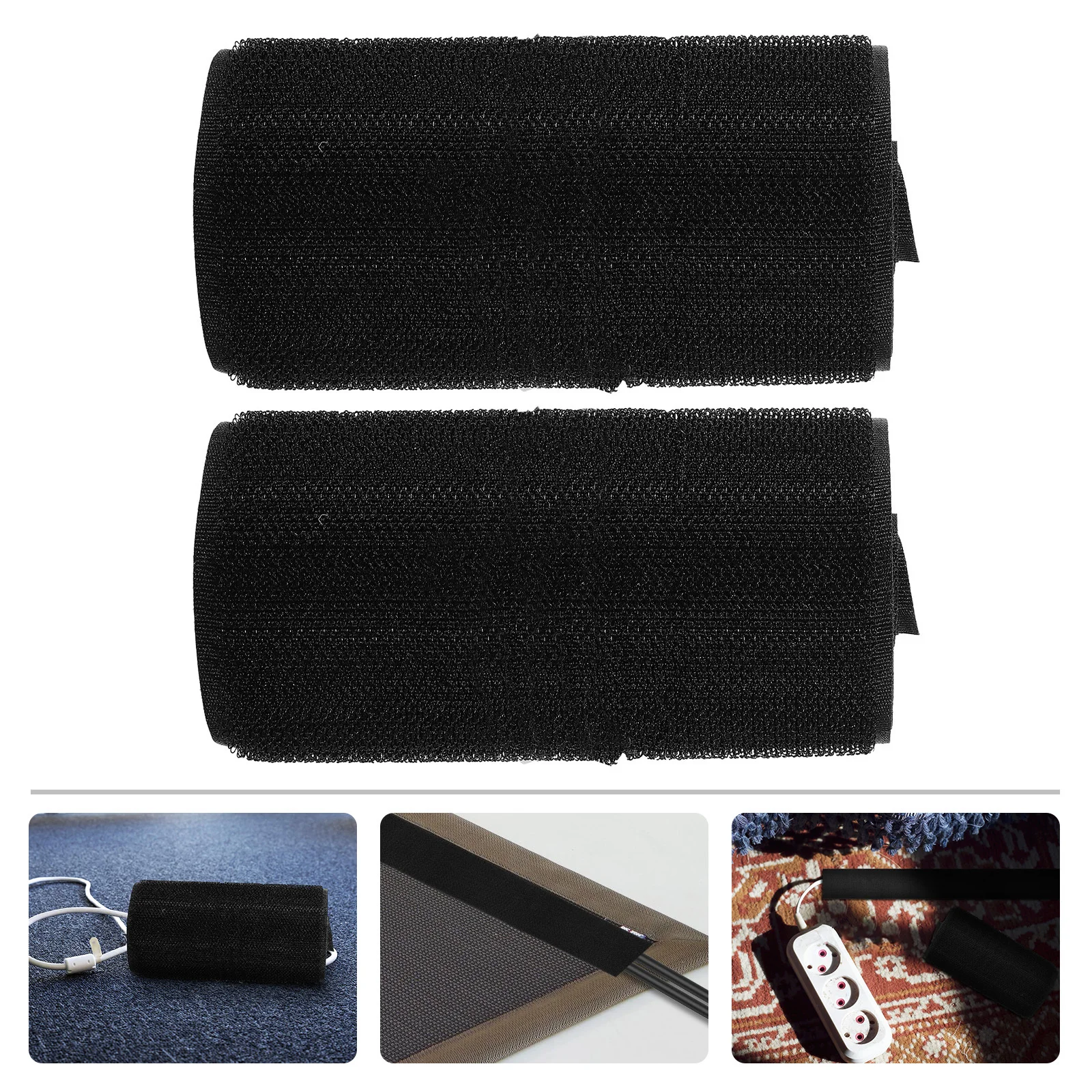 

2Pcs Tape Floor Cable Cover Carpet Cord Protector Reusable Power Cord Organizer for Wires on Floor Clean Wire Management