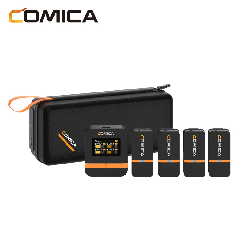 COMICA Vimo Q Four-channel Mini Wireless Microphone Wireless Microphone With USB-C Charging Case for Camera Smartphone PC