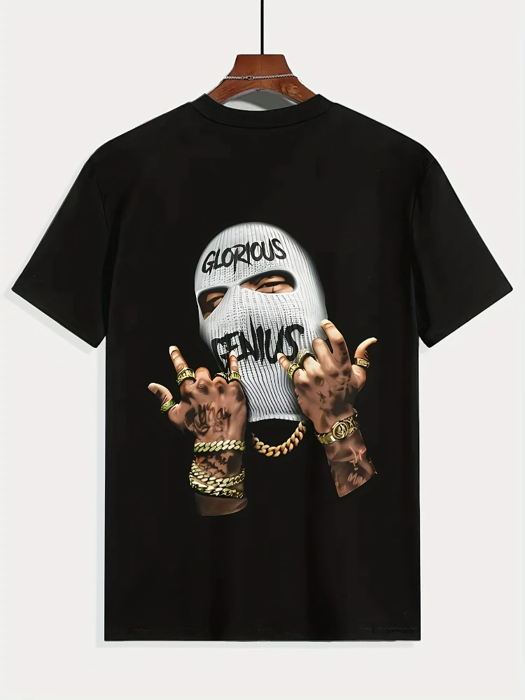 

Men's novel pattern T-shirt-casual and comfortable T-shirt with round neck and short sleeve, with unique cotton print design.