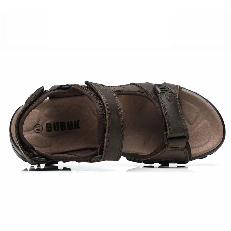 Herren-Sportsandalen aus Rindsleder, offene Zehenpartie, rutschfeste Outdoor-Sandalen, lässige Herrenschuhe, modische Outdoor-Strandschuhe, leicht und bequem, können von Männern und Frauen getragen werden, geeignet für Outdoor-Wanderungen, Reisen, usw. – Detail 4