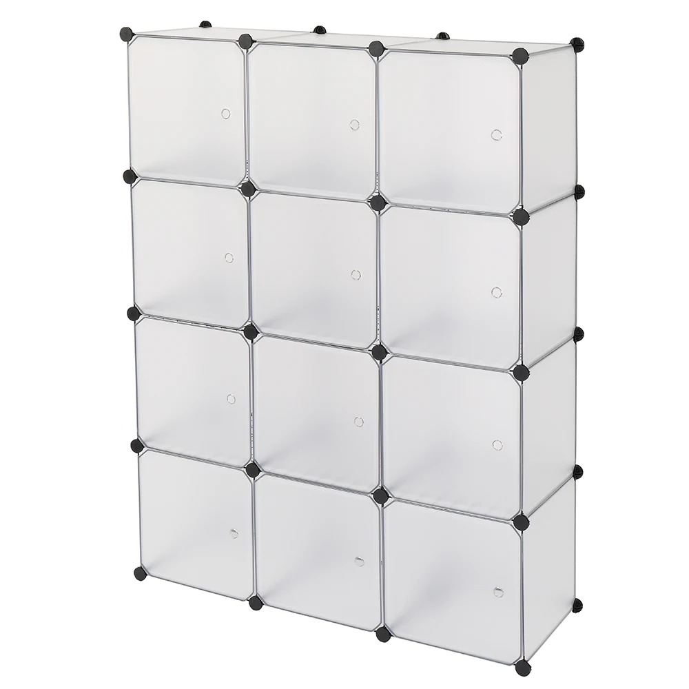 Scaffale portaoggetti a 12 cubi Scaffale a cubo Libreria Scaffale Organizzatore Armadio Organizzatore di giocattoli Colore bianco
