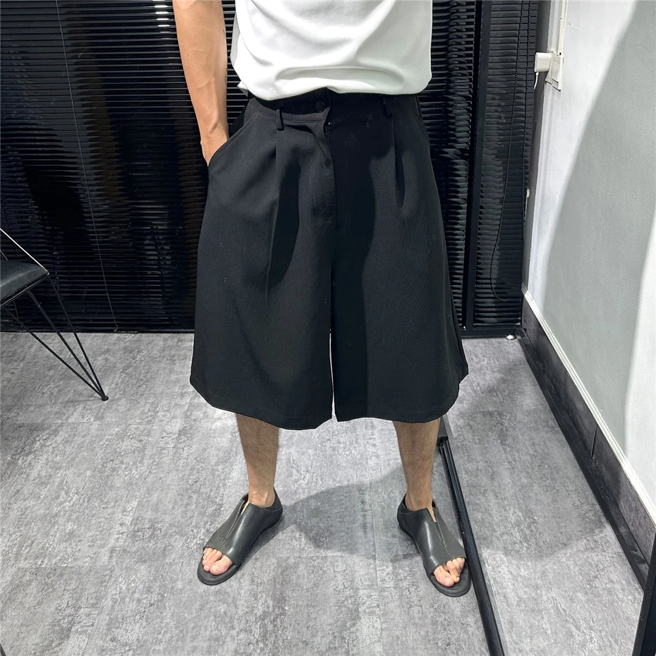 

Летние повседневные шорты, мужские уличные шорты в стиле хип-хоп, панк, короткие мужские брюки в стиле Харадзюку, мешковатые функциональные брюки длиной до колена, мужские