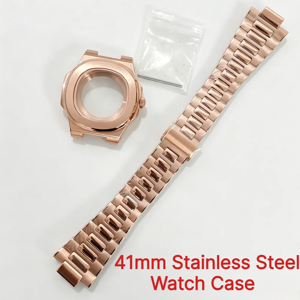 NH35 41mm Stainless Steel Watch Case Transparent Case‑Back Sapphire Glass for NH35 NH36 4R36 Mechanical Movement for 30.5mm Dial