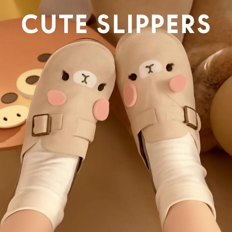 

Rilakkuma Bear Slippers For Women – Cute Anime Cartoon Style, Comfortable Thick Bottom Shoes