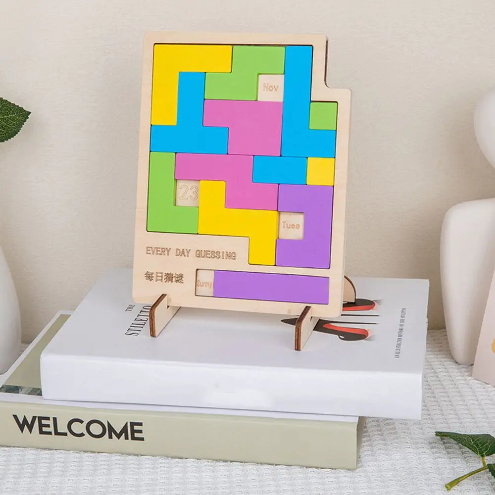 

Creative IQ Brainteasers Montessori Children Puzzle Toys Jigsaw Kits Intelligence Jigsaw Games Wooden Calendar Puzzles