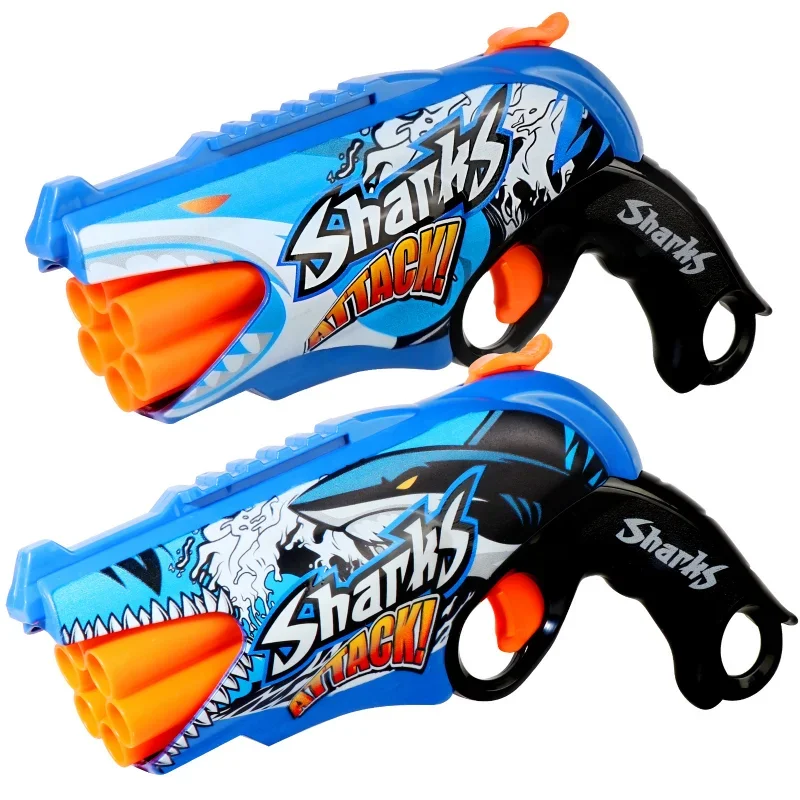 Graffiti Shark Color Scheme Automatic Safe Outdoor Shooting Children Air Soft Bullet Gun Toys Sports Kids Boys Gifts