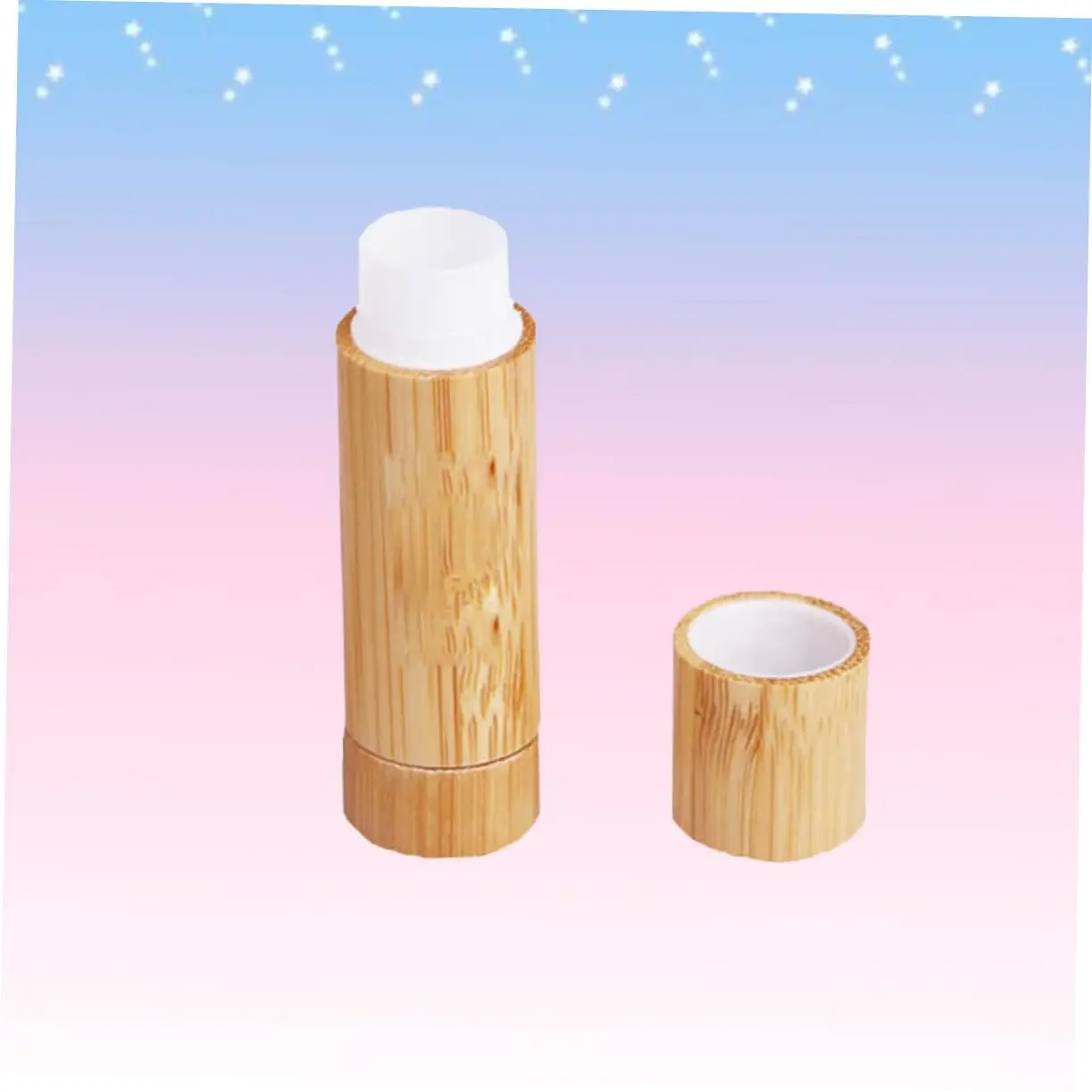 뚜껑이 달린 미니 립 글로스 튜브, 빈 용기, 립스틱 용기, 나무 대나무, 50 개, 5ml