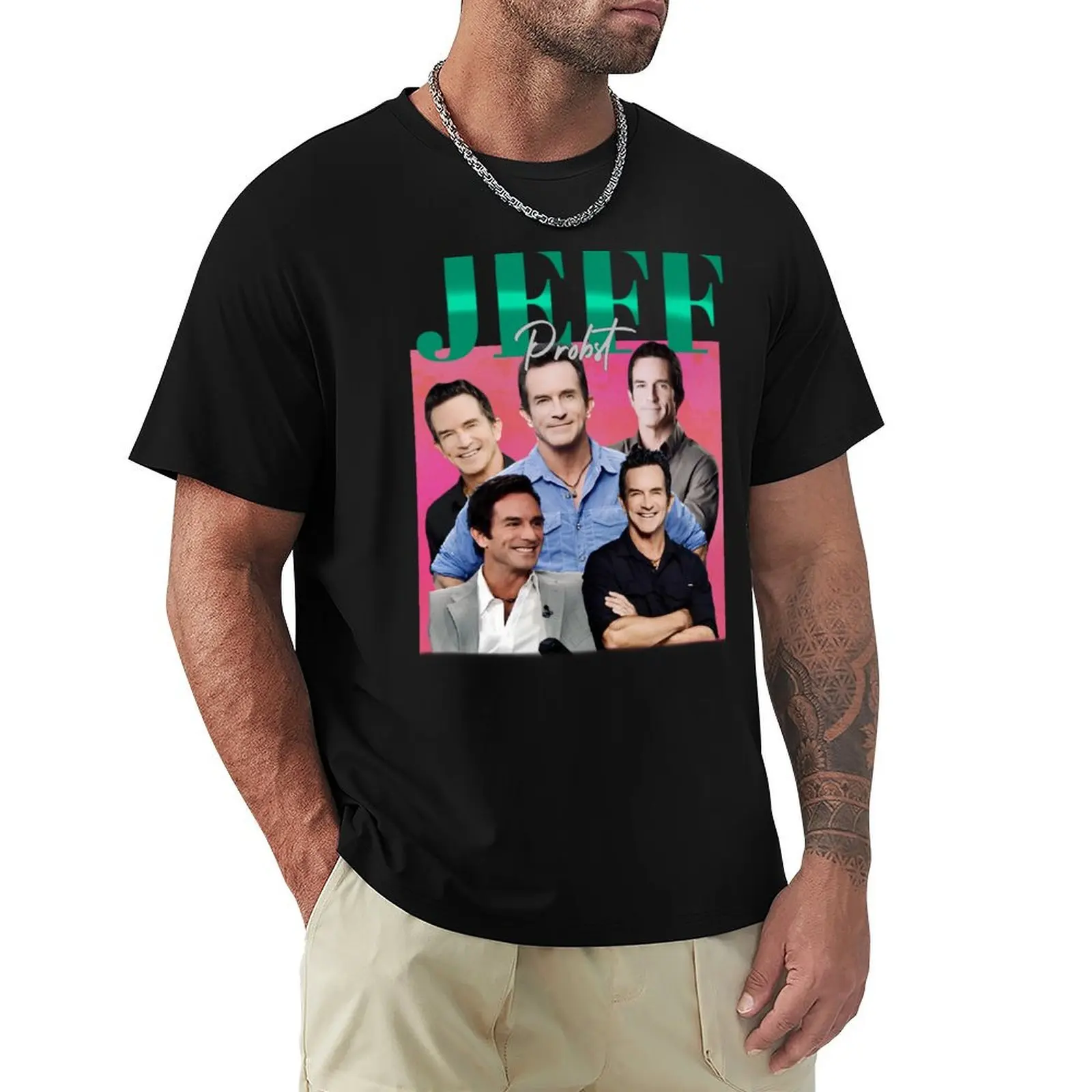 Retro Jeff Probst Graphic : Exclusive Shirts, Stickers, and Collectibles T-Shirt Breathable Travel T-Shirt
