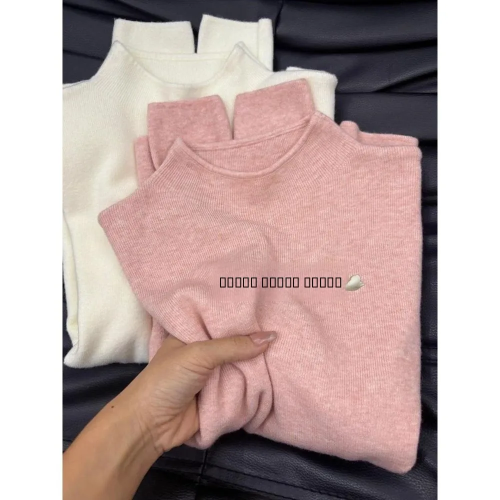 تنوعا الأساسية محبوك طويل Sve f عالية الياقة المرأة قاعدة irt سليم صالح بسيط اللون ملابس داخلية الخريف الشتاء