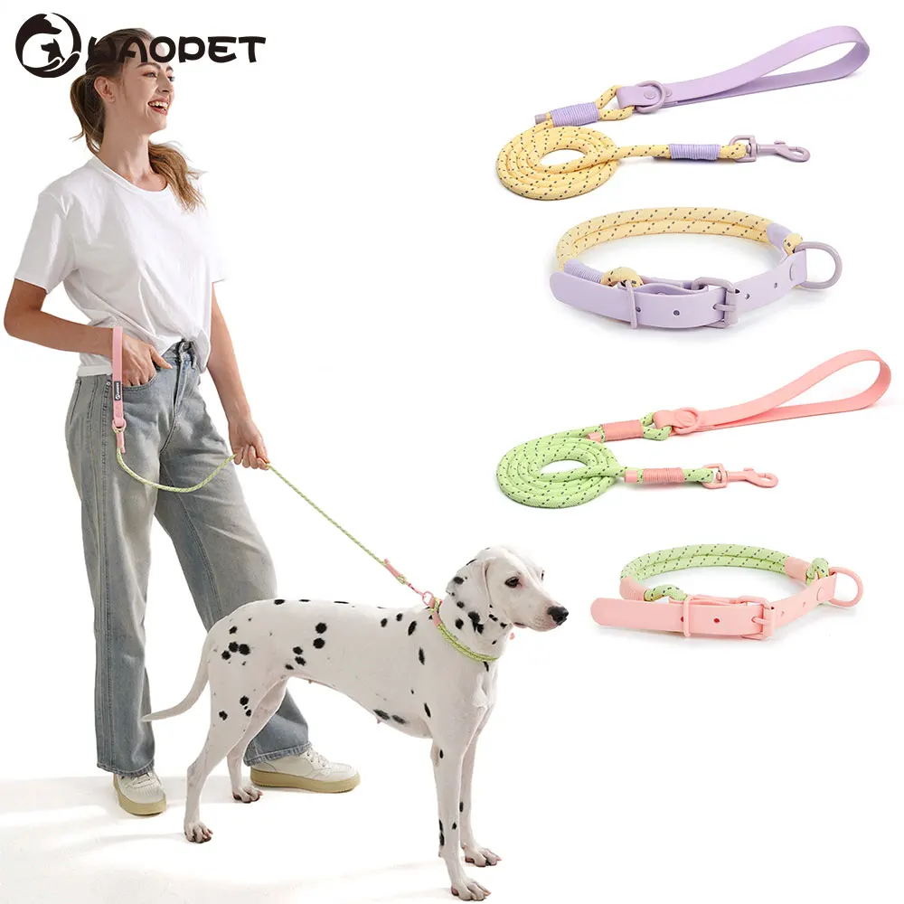 

Cute Dog Leash Stylish Light Colors Blue And Pink For Small Medium Suit Pet Collar Leash With Braided Design New Arrivals 2026