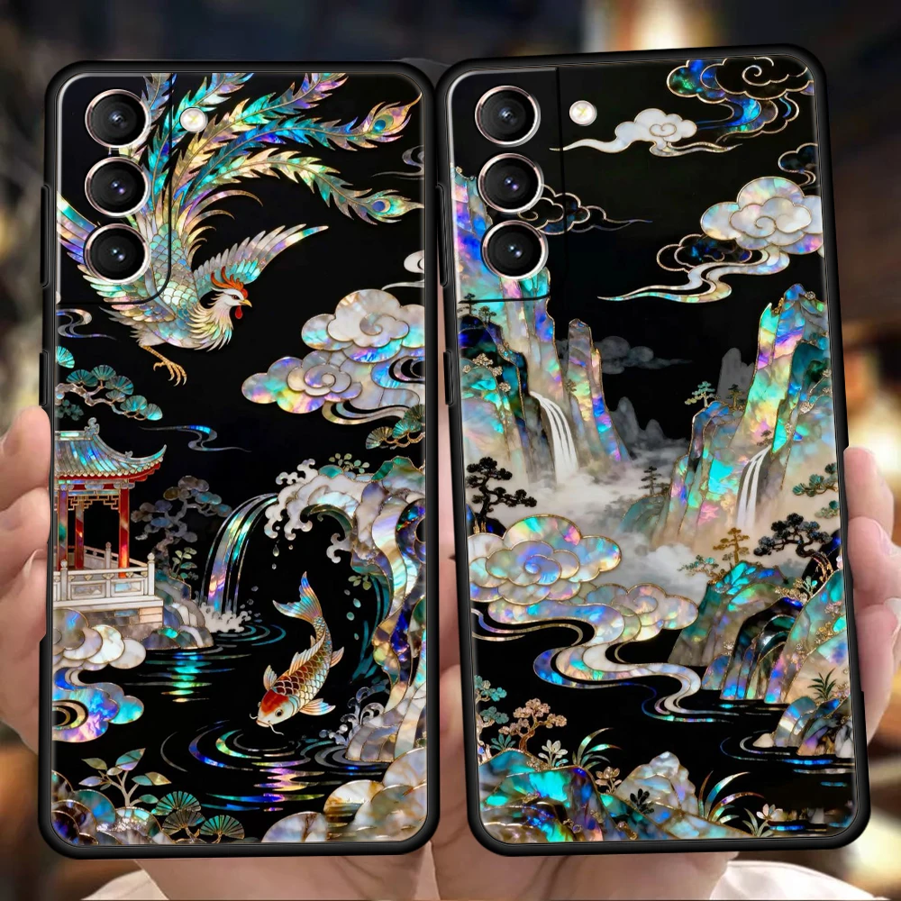 Phone Case for Samsung Galaxy S26 S25 S24 S23 S22 S20 S21 FE Ultra S25Edge Plus 5G Soft TPU Present Colorful Landscape Scenery