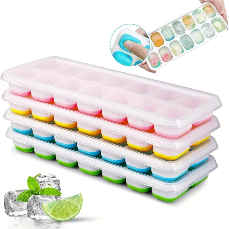 14 Grille ice cube tray Silicone ice cube mold tray reusable ice cube maker super easy to loosen ice cube mold whisky 1/4 piece
